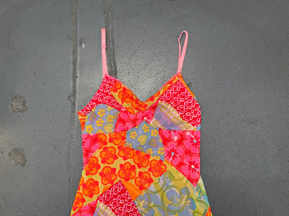 CALIFORNIA CONCEPTS Multicolor Patchwork Slip Midi Dress