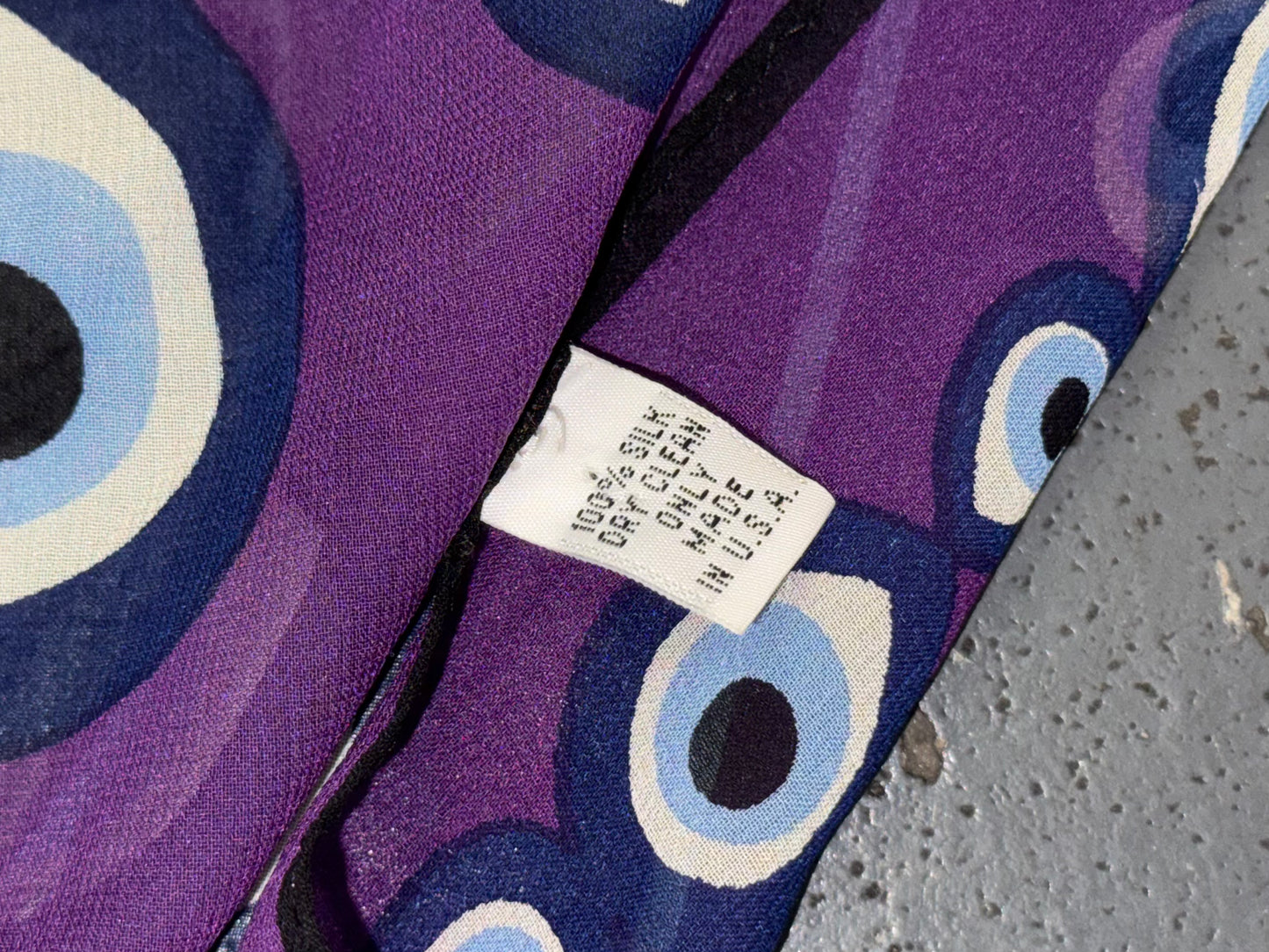 Purple Silk Evil Eye Scarf