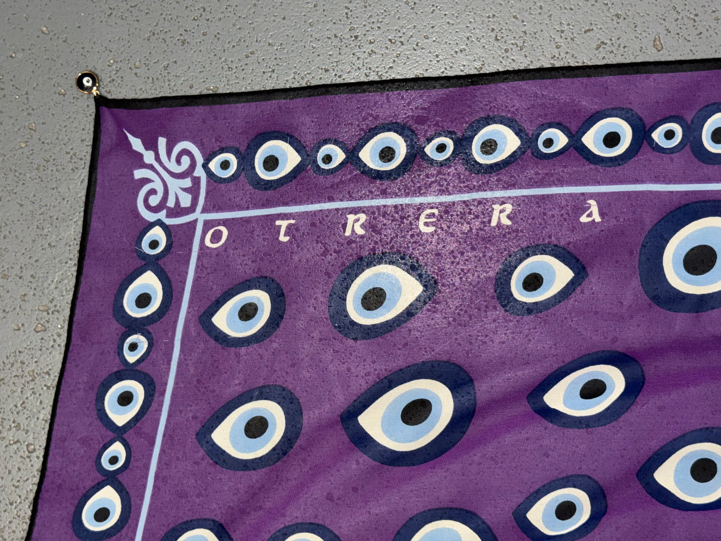 Purple Silk Evil Eye Scarf