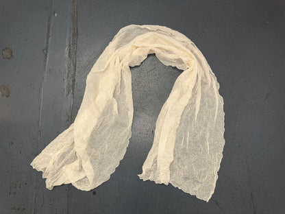LES COPAINS Off-White Silk Crinkle Scarf