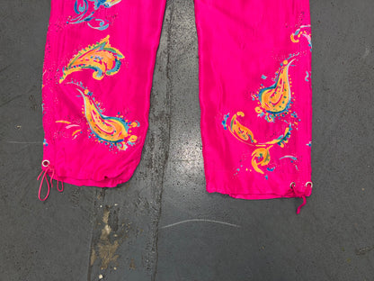 RALPH LAUREN Pink Silk Beaded Cargo Pant