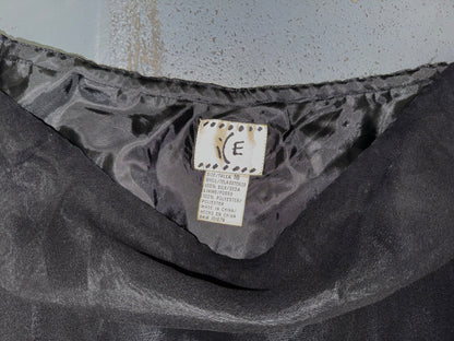Black Silk Midi Asymmetrical Beaded Skirt