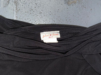 Black Asymmetric Hem Low Rise Mini Skirt