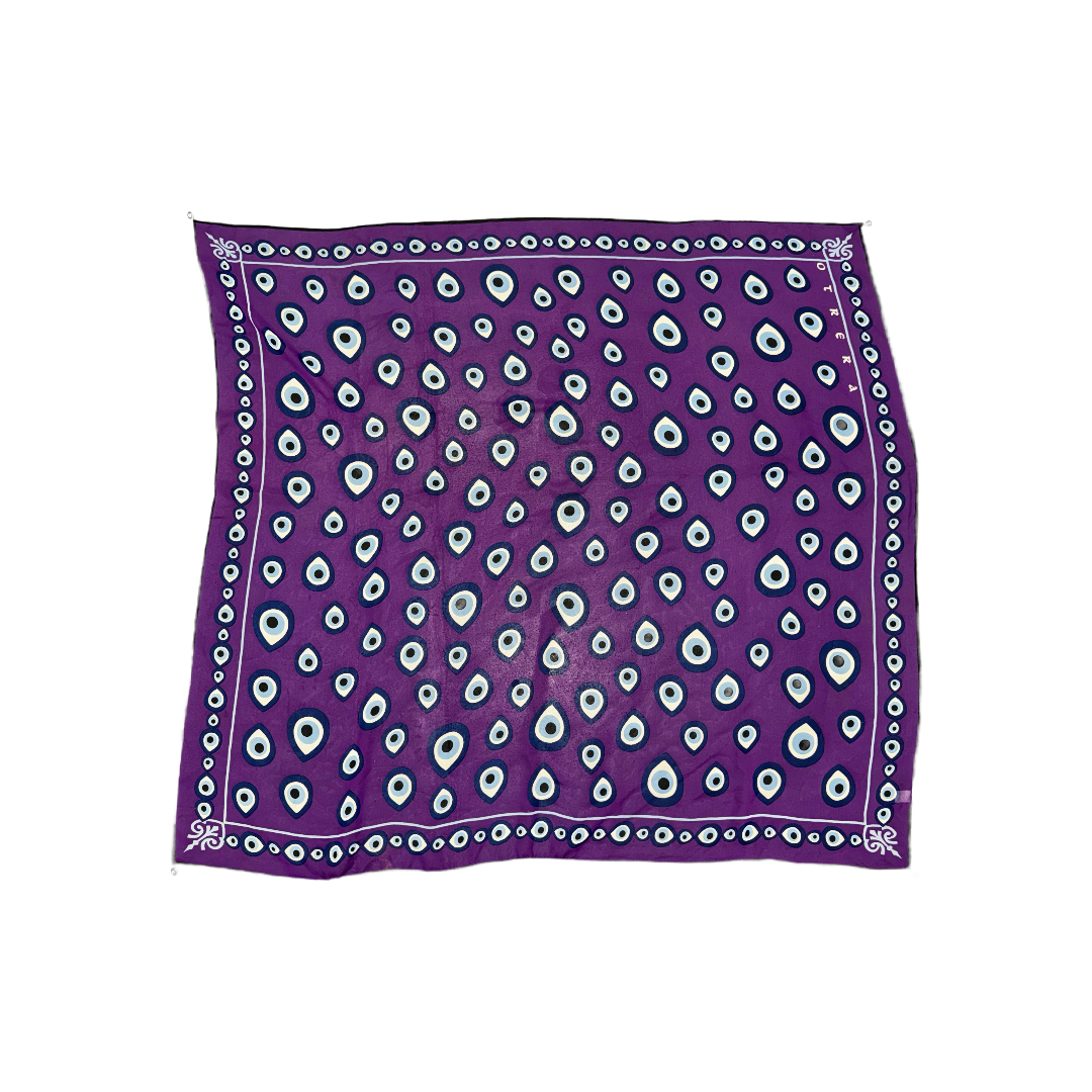 Purple Silk Evil Eye Scarf