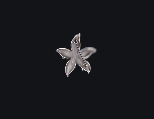 Silver Textured Starfish Pin