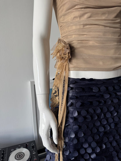 BCBG Beige Mesh Corset Top